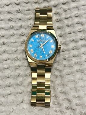 Michael Kors Channing MK5894 Turquoise Dial Gold-tone Stainless Steel Watch